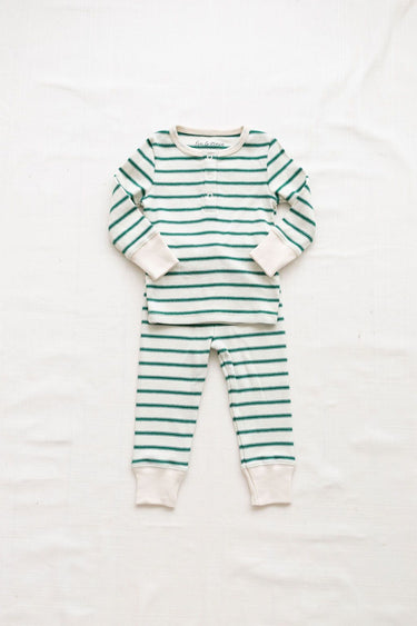 Fin & Vince Ribbed Snap Top, Ticking Stripe
